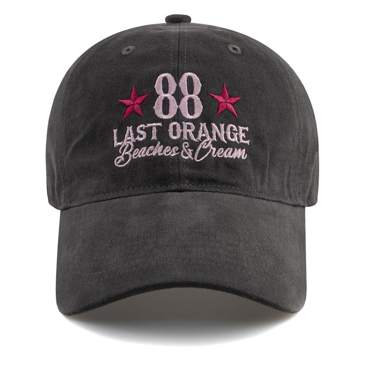 LAST ORANGE COTTON BALL CAP-CHARCOAL