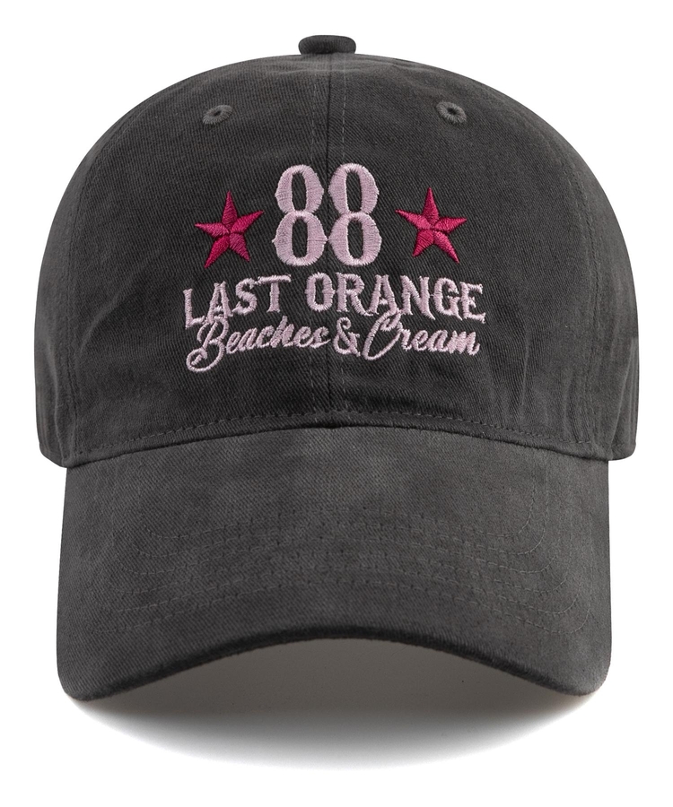 LAST ORANGE COTTON BALL CAP-CHARCOAL