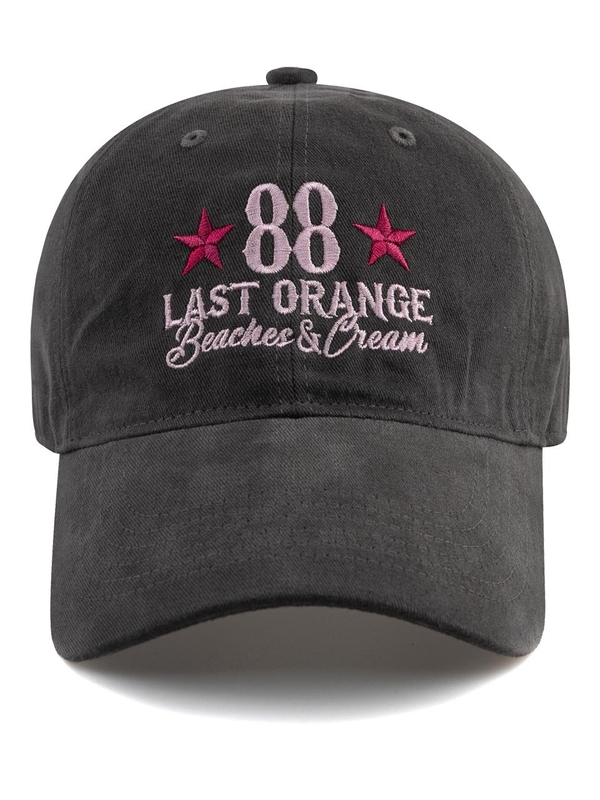 LAST ORANGE COTTON BALL CAP-CHARCOAL