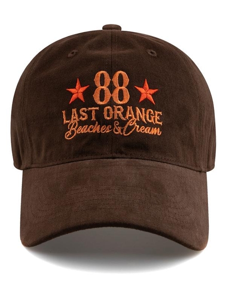 LAST ORANGE COTTON BALL CAP-BROWN