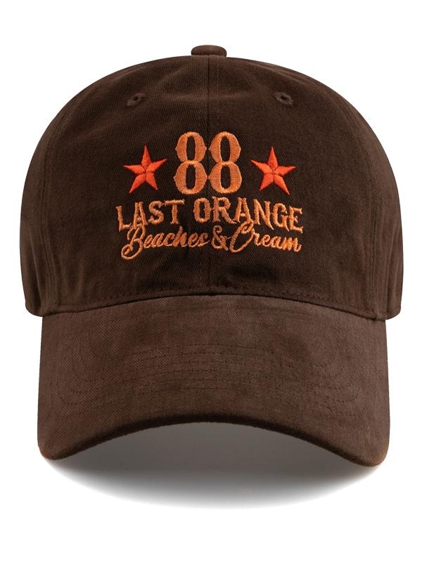 LAST ORANGE COTTON BALL CAP-BROWN