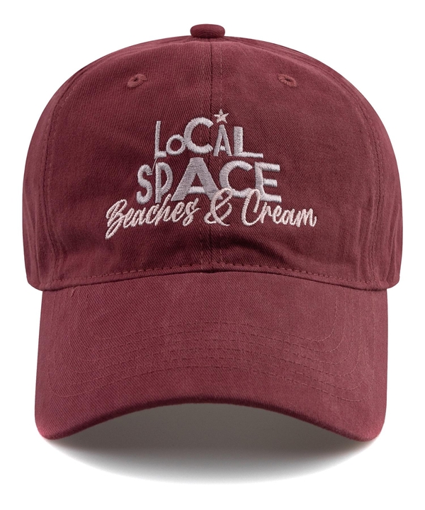 LOCAL SPACE COTTON BALL CAP-BURGUNDY