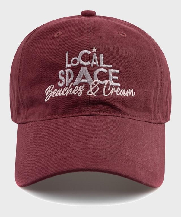 LOCAL SPACE COTTON BALL CAP-BURGUNDY