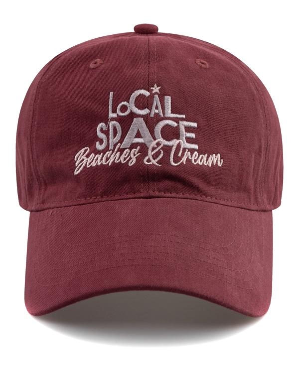 LOCAL SPACE COTTON BALL CAP-BURGUNDY