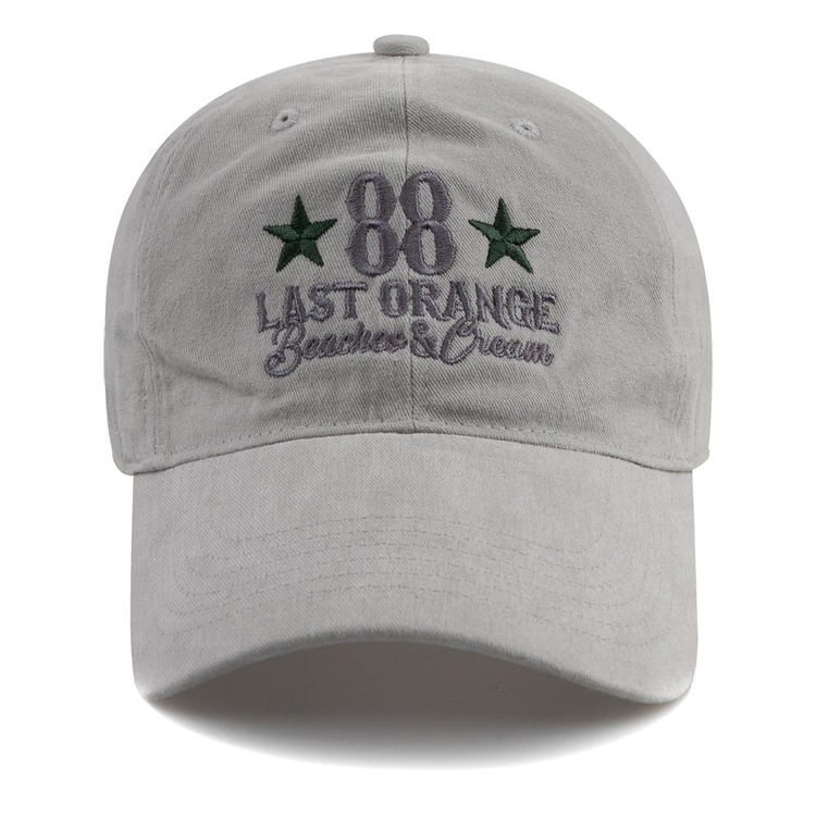 LAST ORANGE COTTON BALL CAP-GRAY