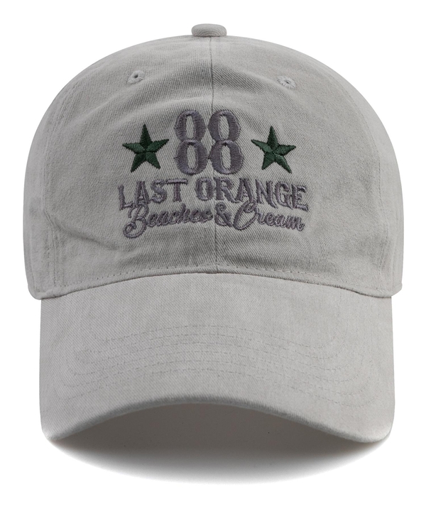 LAST ORANGE COTTON BALL CAP-GRAY