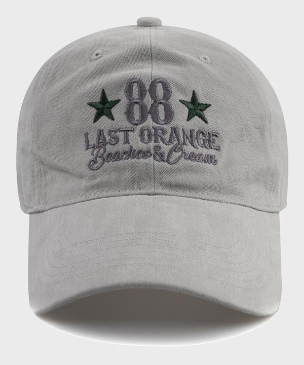 LAST ORANGE COTTON BALL CAP-GRAY