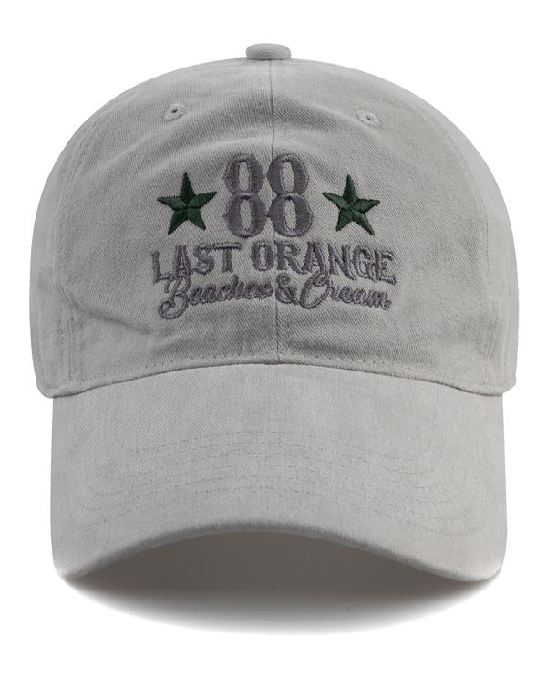 LAST ORANGE COTTON BALL CAP-GRAY