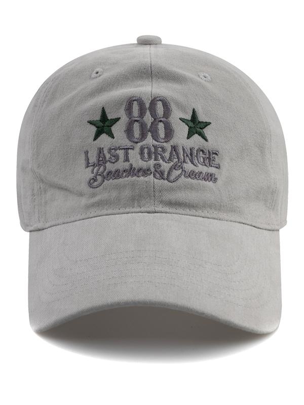 LAST ORANGE COTTON BALL CAP-GRAY