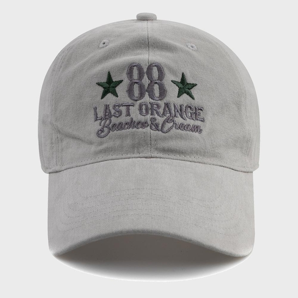 LAST ORANGE COTTON BALL CAP-GRAY