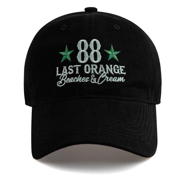 LAST ORANGE COTTON BALL CAP-BLACK