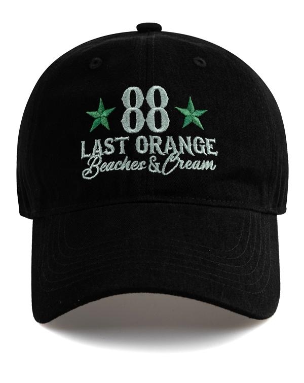 LAST ORANGE COTTON BALL CAP-BLACK