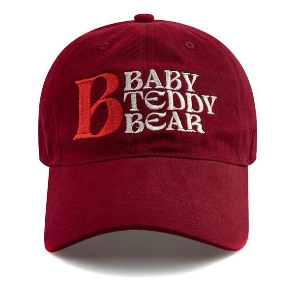 BABY REDDY BEAR COTTON BALL CAP-RED WINE