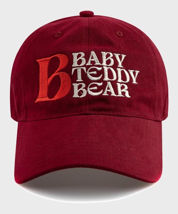 BABY REDDY BEAR COTTON BALL CAP-RED WINE