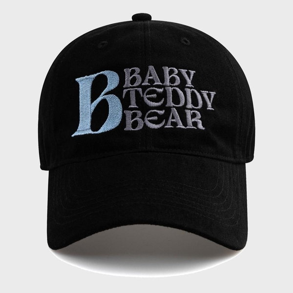 BABY REDDY BEAR COTTON BALL CAP-BLACK