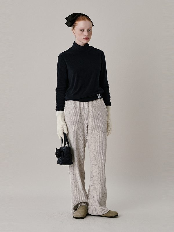 24 Two Tone Velour Pants_Ivory