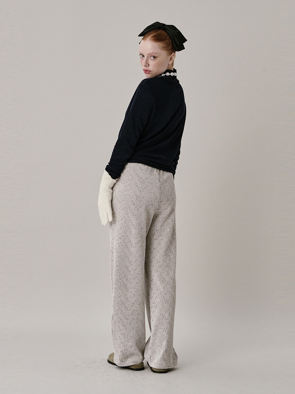 24 Two Tone Velour Pants_Ivory