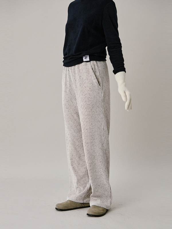 24 Two Tone Velour Pants_Ivory