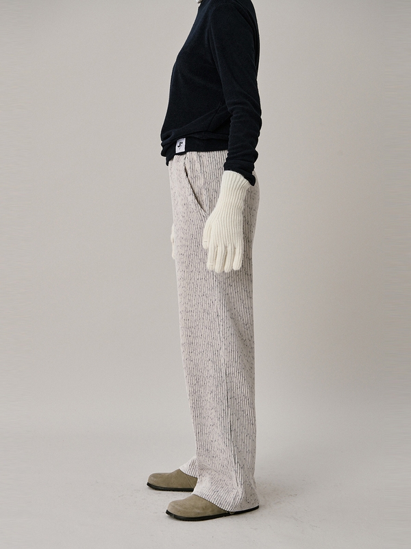 24 Two Tone Velour Pants_Ivory