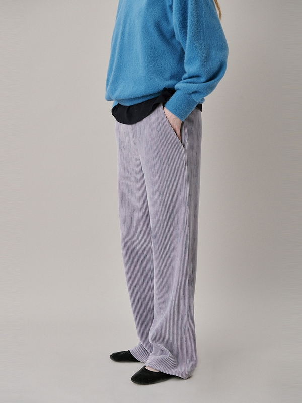 24 Two Tone Velour Pants_Lilac