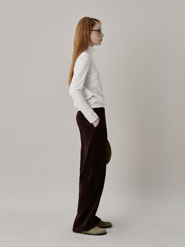 [01/21 순차적 배송]24 Two Tone Velour Pants_Burgundy