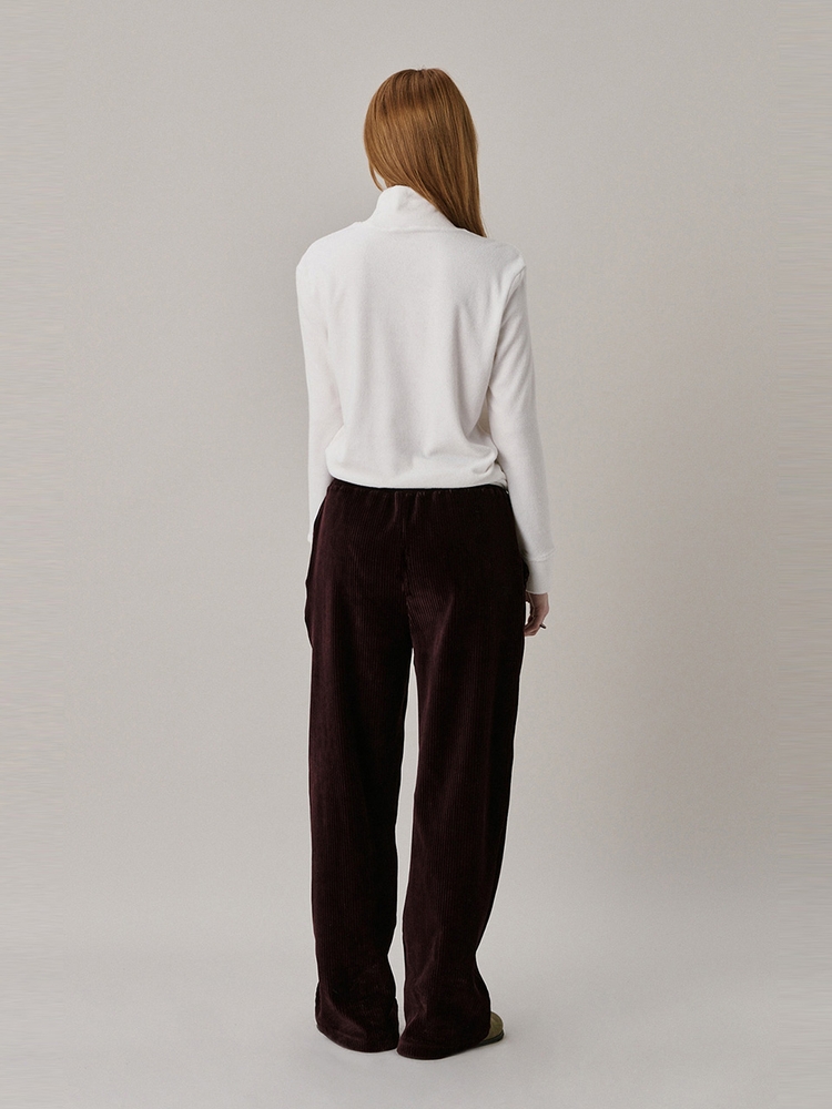 [01/21 순차적 배송]24 Two Tone Velour Pants_Burgundy