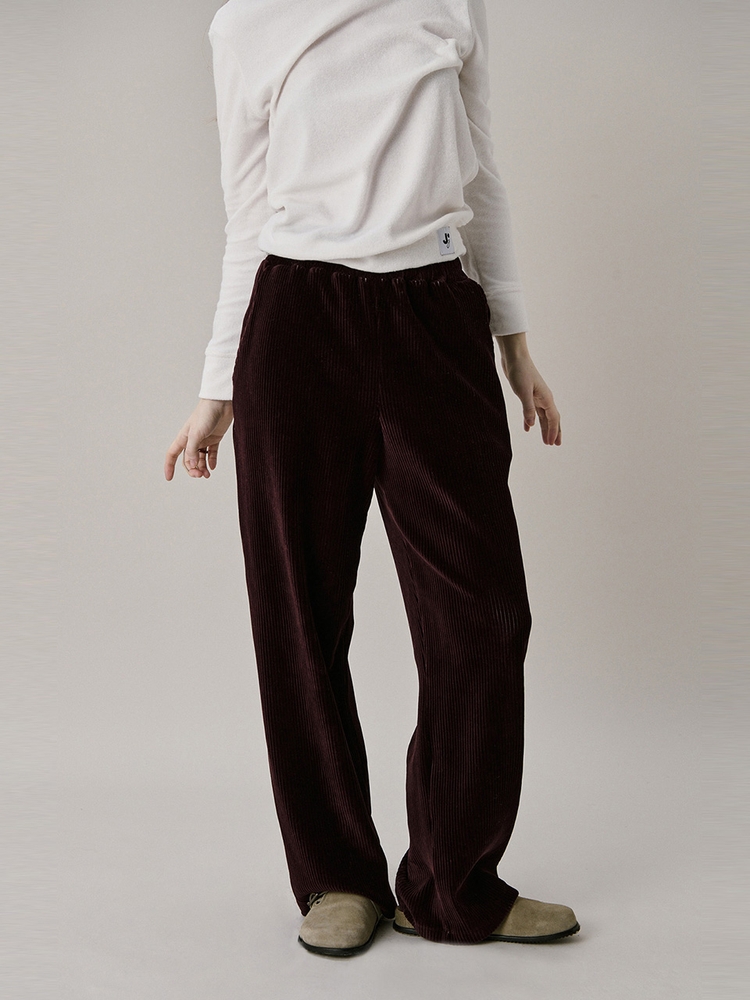 [01/21 순차적 배송]24 Two Tone Velour Pants_Burgundy