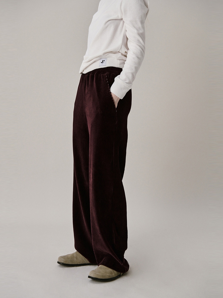 [01/21 순차적 배송]24 Two Tone Velour Pants_Burgundy