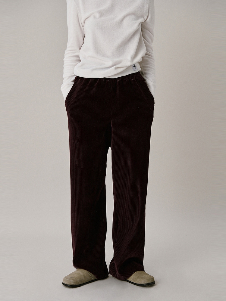 [01/21 순차적 배송]24 Two Tone Velour Pants_Burgundy