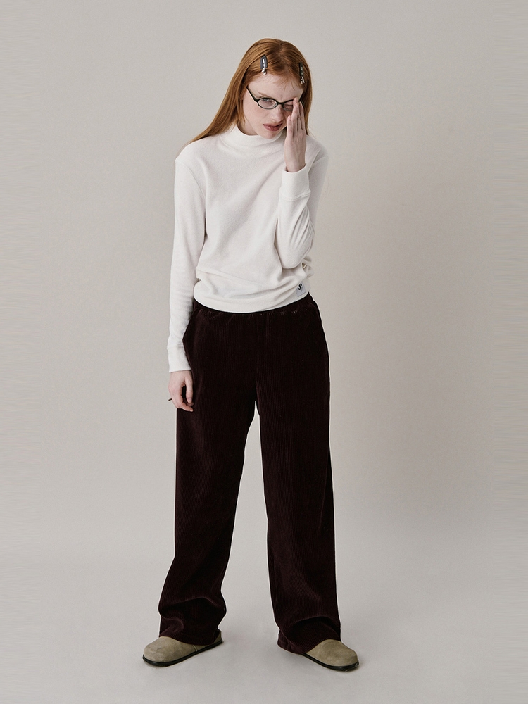 [01/21 순차적 배송]24 Two Tone Velour Pants_Burgundy