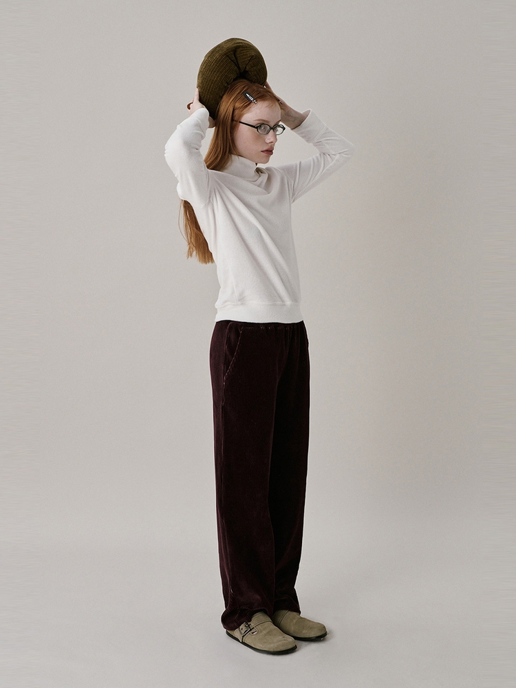 [01/21 순차적 배송]24 Two Tone Velour Pants_Burgundy