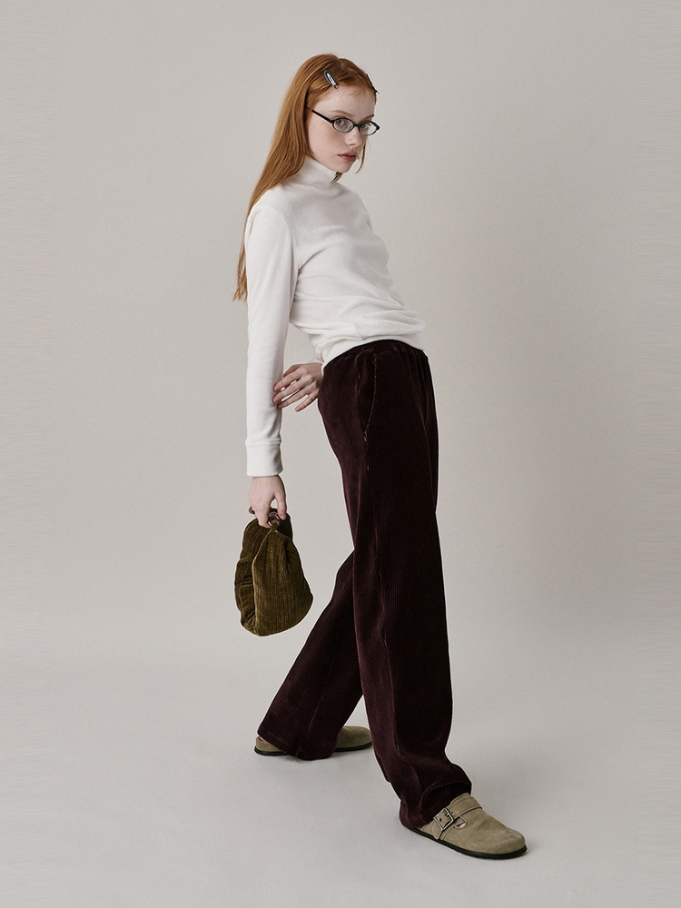 [01/21 순차적 배송]24 Two Tone Velour Pants_Burgundy