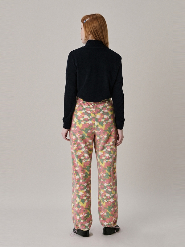 Flower Fleece Jogger Pants_Pink