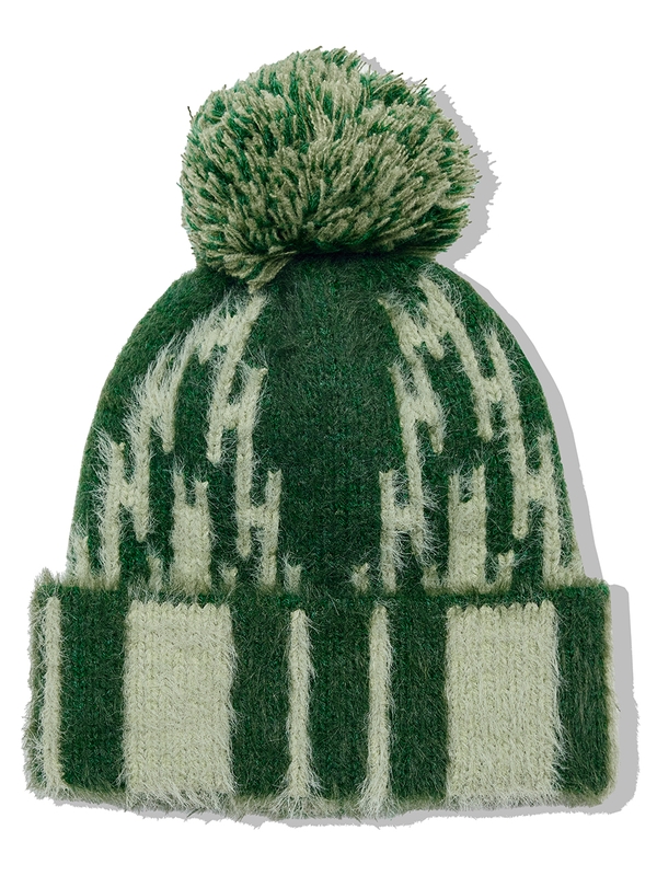 navajo pattern beanie green