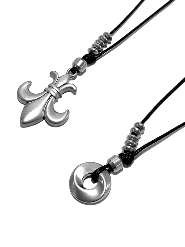 [SET] fleur & circle string necklace