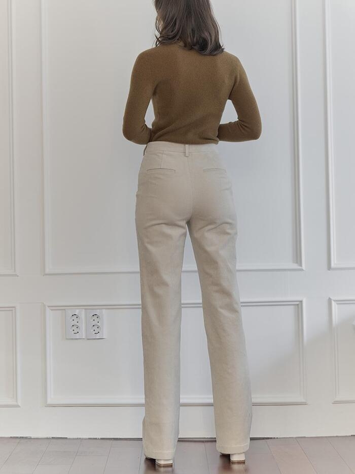 CODUROY STRAIGHT PANTS_dust CREAM