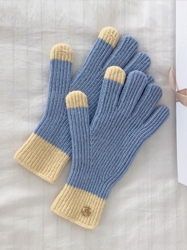 Symbol fingerhole gloves (Sky Blue)