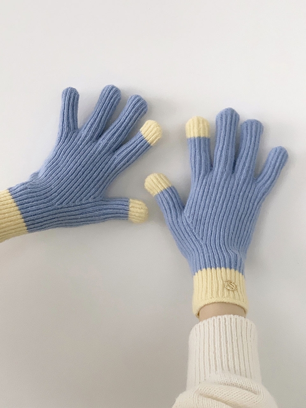 Symbol fingerhole gloves (Sky Blue)