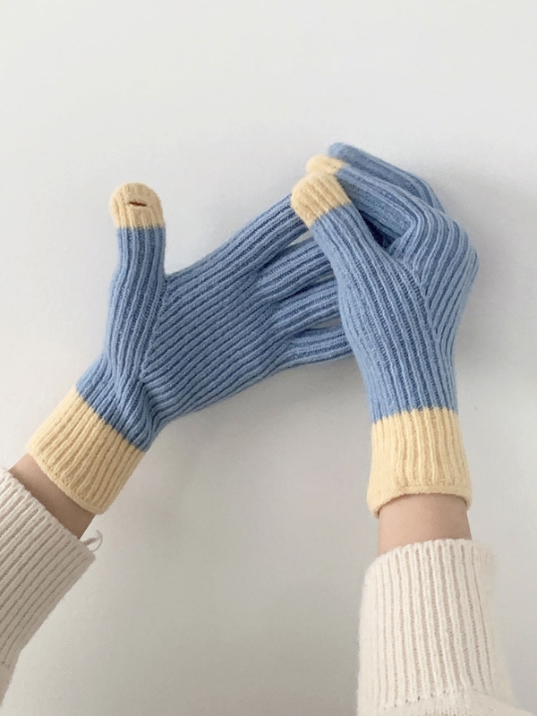 Symbol fingerhole gloves (Sky Blue)