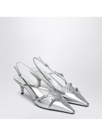 미우미우 SS25 Miu Miu Silver slingback pumps with buckles 5I013EM055H4F Metal