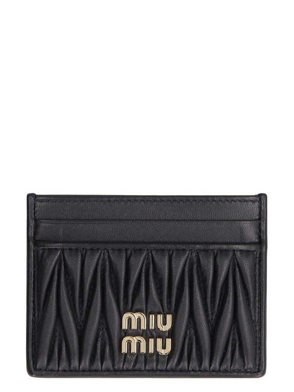 미우미우 SS25 Quilted leather card holder 5MC076AFPP_F0002 black