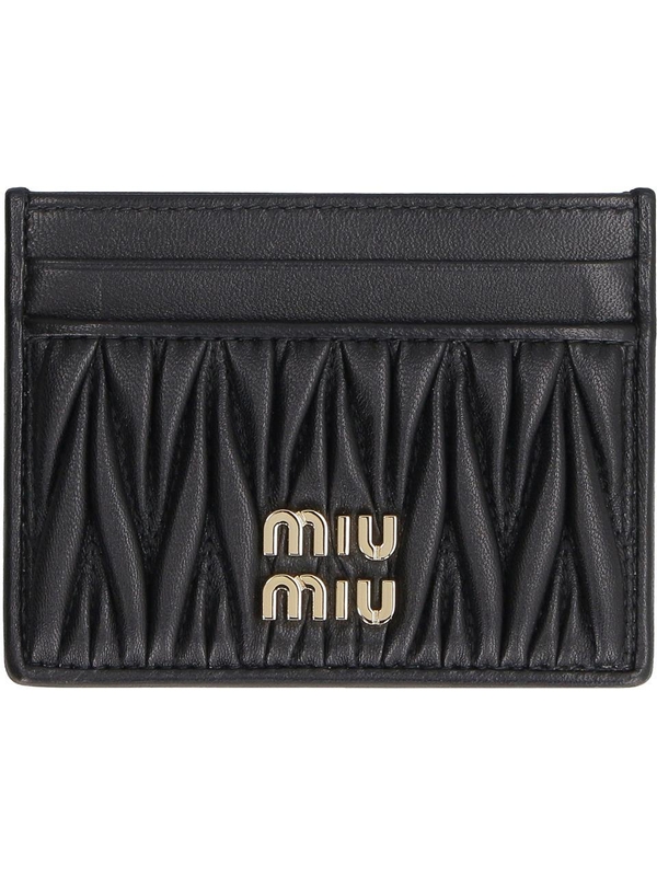 미우미우 SS25 Quilted leather card holder 5MC076AFPP_F0002 black