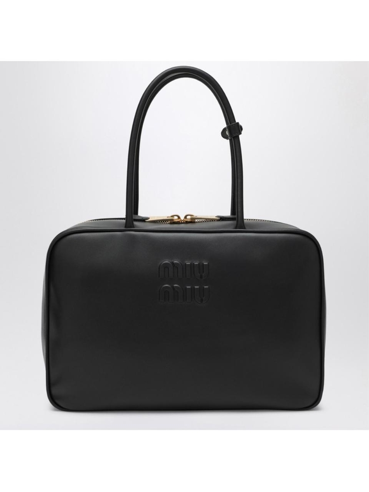 미우미우 SS25 Miu Miu Beau black leather bag 5BB117MON2CRW Black