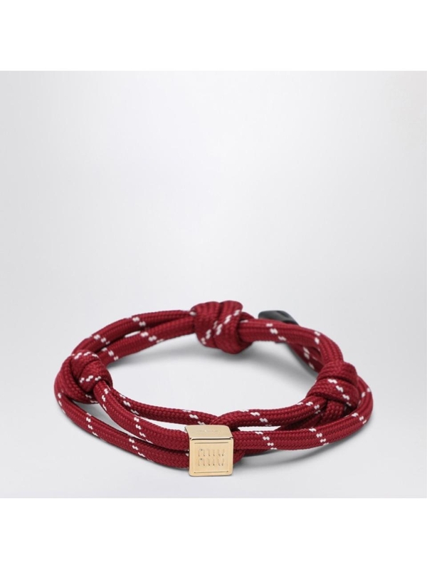 미우미우 SS25 Miu Miu Amaranth rope and nylon bracelet 5IB5383L74 Burgundy