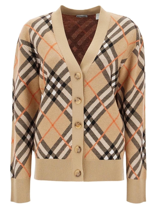 버버리 SS25 oversized tartan cardigan 8093491 SAND IP CHECK