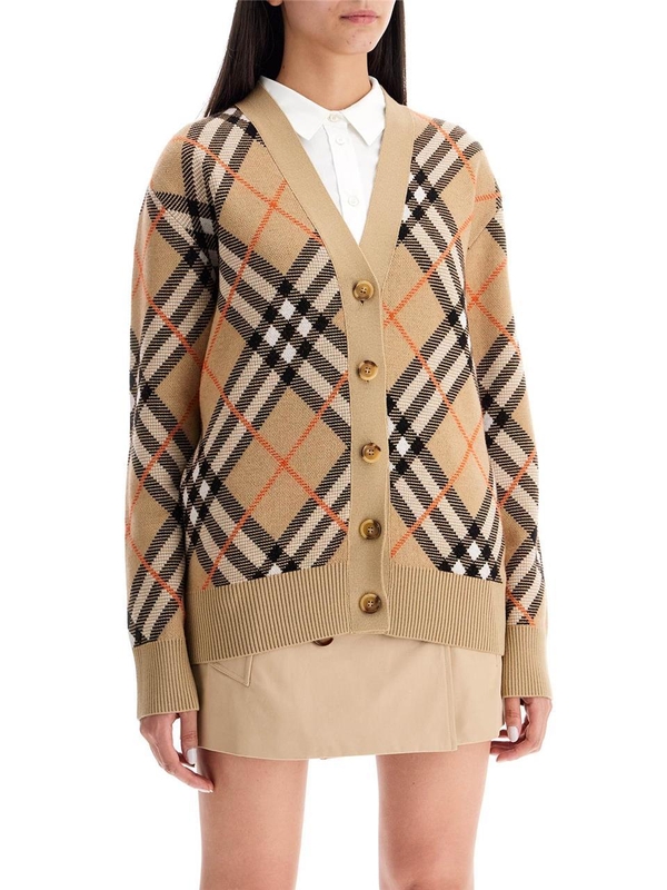 버버리 SS25 oversized tartan cardigan 8093491 SAND IP CHECK