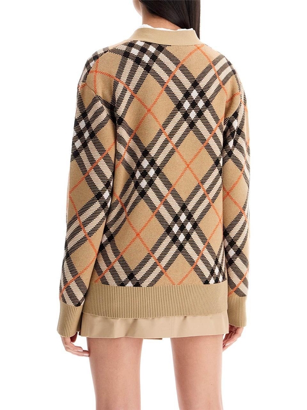 버버리 SS25 oversized tartan cardigan 8093491 SAND IP CHECK