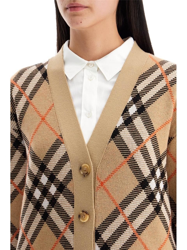 버버리 SS25 oversized tartan cardigan 8093491 SAND IP CHECK