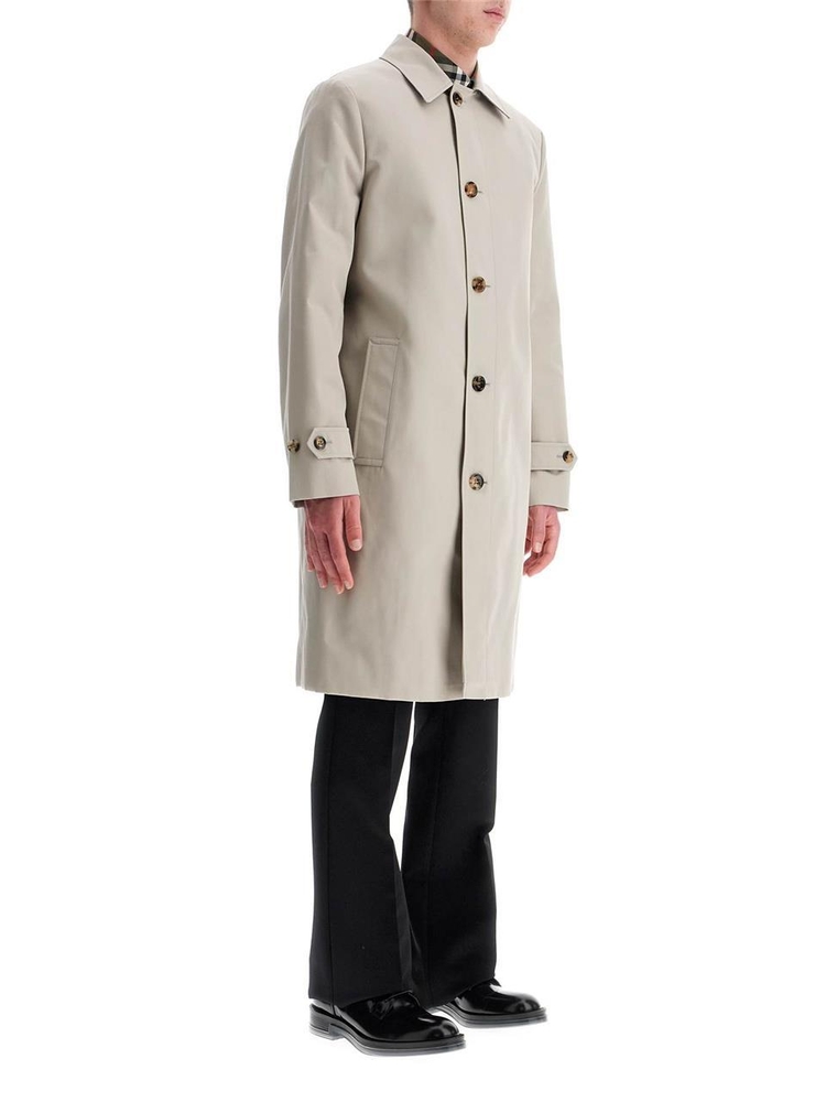 버버리 SS25 cotton blend car coat in mist 8104735 HERON