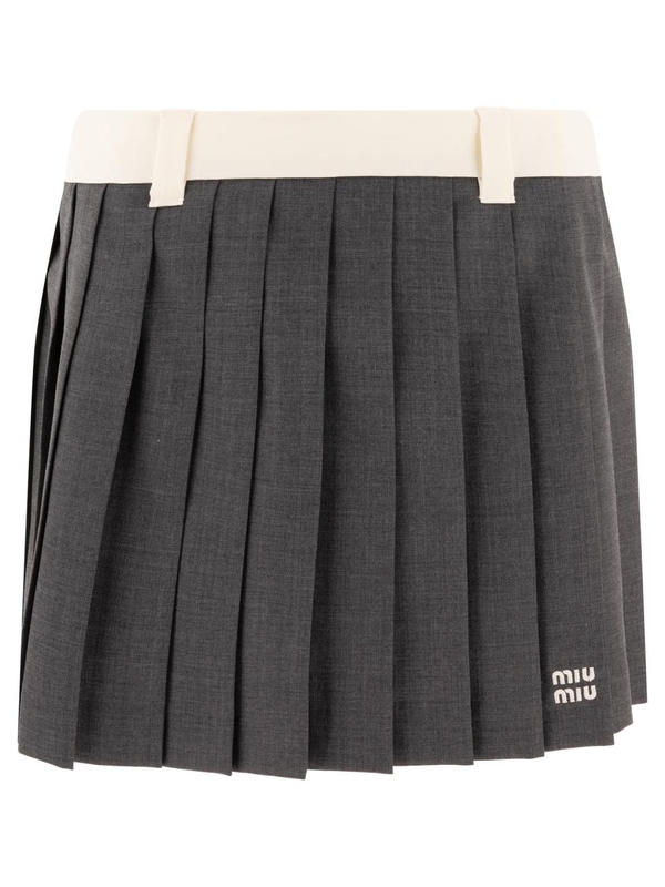 미우미우 SS25 Skirts MG234811RFF0480 Grey